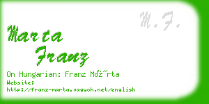 marta franz business card